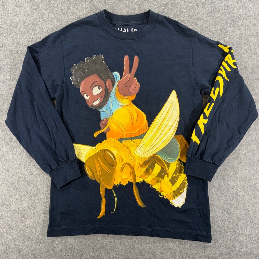 Khalid Free Spirit 2019 Tour Long Sleeve Graphic T-Shirt Navy Blue Small